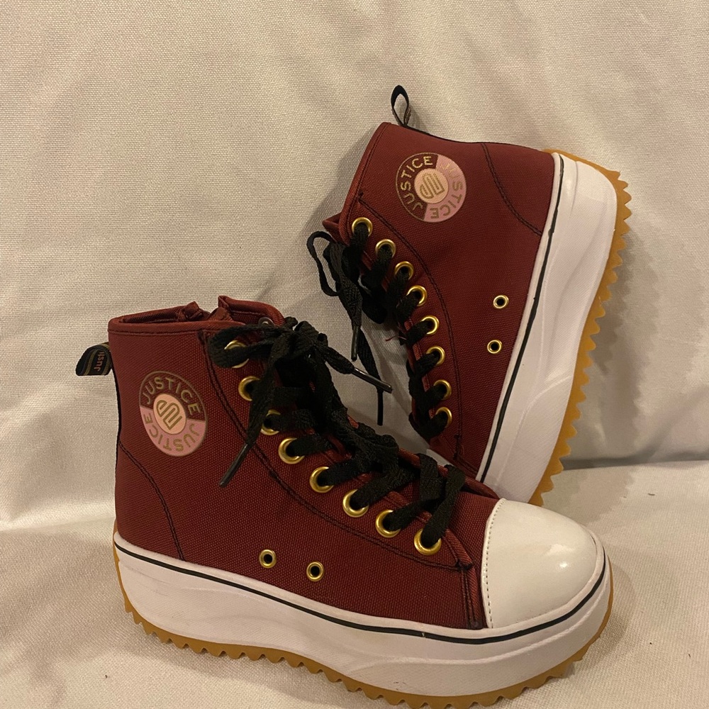 Justice Women's Burgundy High-Top Sneakers